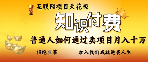 互联网项目天花板,知付付费项目,普通人如何通过卖项目月入十个,拒绝韭菜【揭秘】-知本通